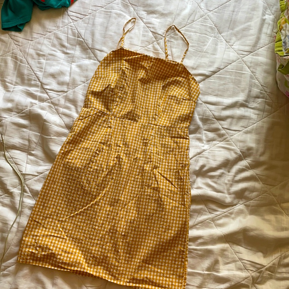 Yellow Gingham Strappy Dress